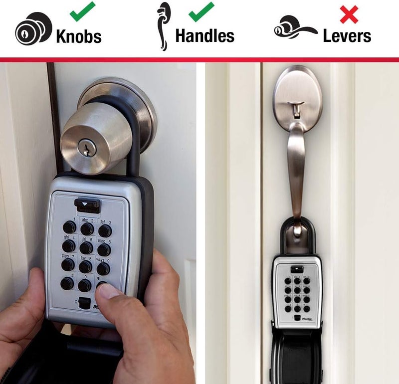 MasterLock Black Outdoor Key Lock Box with Push Buttons to Hide a Key, Easily Set, Share, and Change Combination for Tenants, Guests, Clients, Move Between Listings, 5422E - Image 4